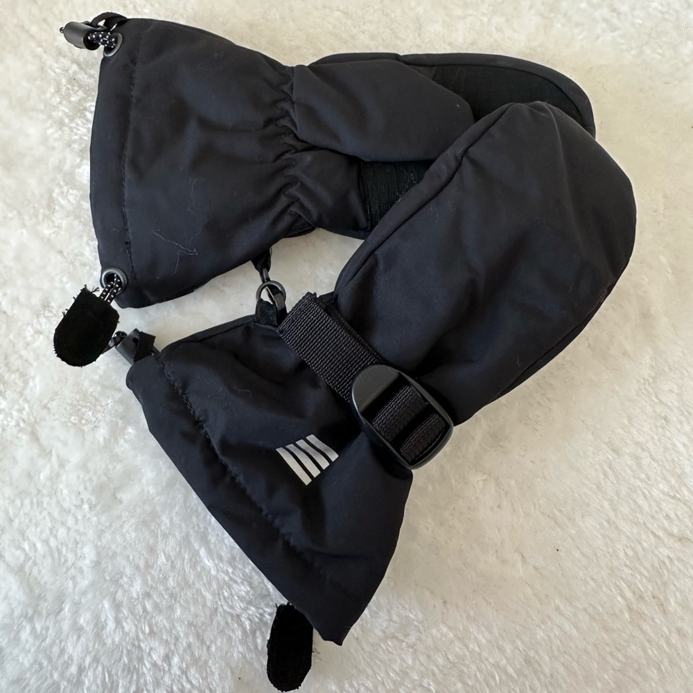 Lands End Kids Black Winter Mittens